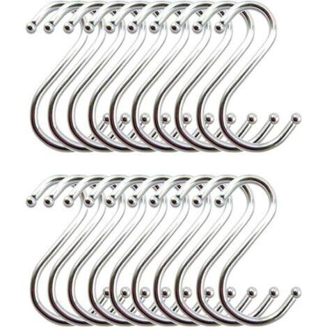 Crochet S Acier Inoxydable, Crochet Cuisine Crochets en Forme de S Suspension Accroche Ustensiles de Cuisine(Lot de 20) (1/4)