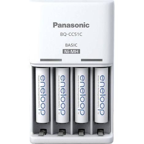 Panasonic Basic BQ-CC51 + 4x eneloop AAA Caricatore per spina domestica NiMH Ministilo (AAA), Stilo (AA) (1/5)