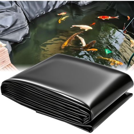 Bache Bassin Exterieur Bâche pour Extérieur Liner Piscine EPDM 3x4m  Poisson Noir pour Bac a Fleurs Agricole Étanche Créer Bassins D'agrément Sélection 'eau Cascade Fontaines Jardinage Serres (1/5)