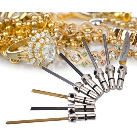 Kit de Bits de Coupe et Gravure, 8 Pièces Différentes Fonctions Machine à Impact Pneumatique en Métal, Ensemble de Fraise pour Sculpture, Coupe, Perçage - Outil de Bijoux (1/5)