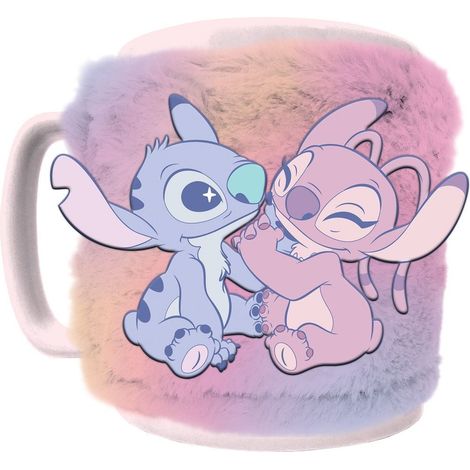Tasse stitch avec couvercle en forme dours en peluche capacite de 440 ml