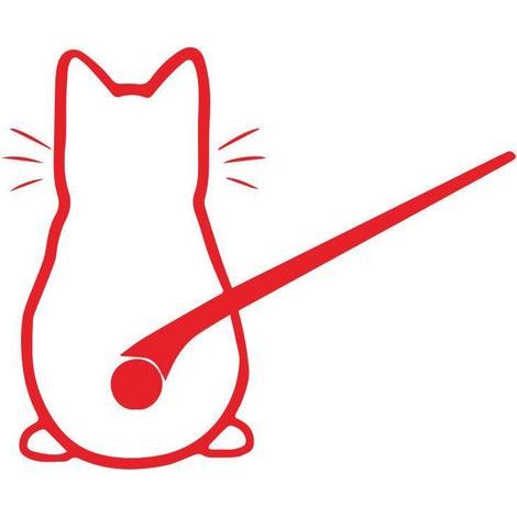 Adesivo decorativo per tergicristalli auto con simpatico gattino, decorazione per auto, finestre e laptop, colore rosso, 2133 cm. (1/3)