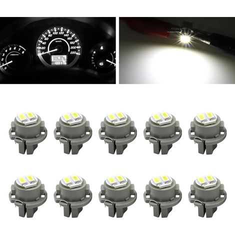 T6.5 ampoules LED pour tableau de bord Ampoules 10pcs 2SMD Panel Lights for Car Interior Gauge Cluster Accessories White Light (1/5)