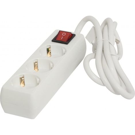 Bloc multiprise 3x16A avec interrupteur - 1,5m - Blanc (1/3)