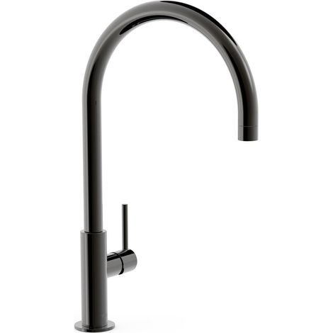 TRES 26290401KM STUDY Grifo Monomando XXL Caño Alto con Maneta Lateral para Lavabo Color Negro Metalizado - ref: 26290401KM