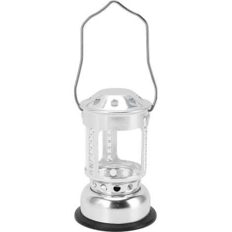 Portable Candle Lantern Lamp Hanging Tea Light Candle Holder Lantern for Indoor Outdoor Camping Night Fishing Silver Aluminum Alloy (1/5)