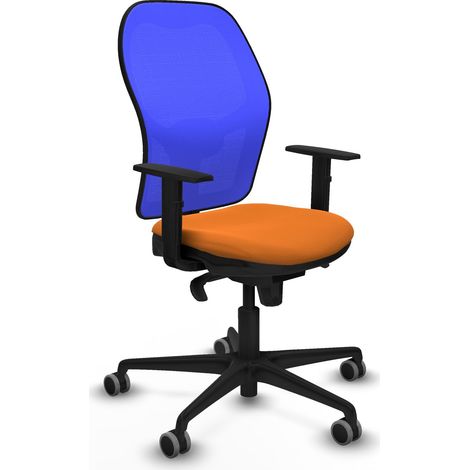 Jorquera sincro malla azul similpiel naranja brazos 1D base nailon ruedas 65mm engomada (1/5)