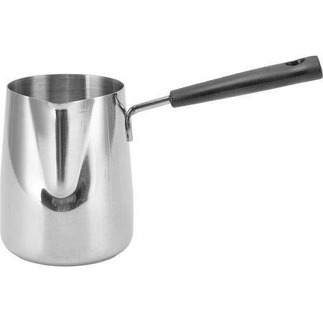 Pichet à café design écailleux en acier inoxydable 304 avec longue poignée, résistant à la chaleur et idéal pour faire mousser le lait à la maison (600 ml). (1/5)