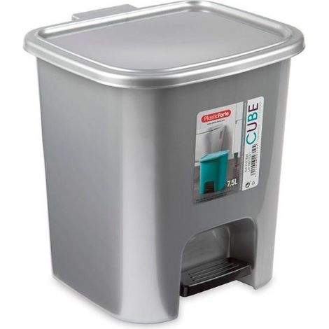 CUBO PEDAL CUBE 7,5 L GRIS PLASTICFORTE