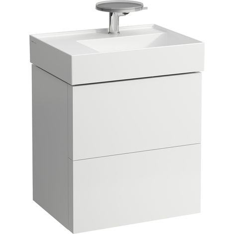 Meuble sous-vasque KARTELL 600x580x450mm, 2 tiroirs blanc mat (1/5)