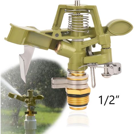 (1I2 Incn-1PCS)1 arroseur pulsant en métal de 1/2 ou 3/4 pouce avec bras oscillant rotatif à 360 degrés pour l'arrosage de pelouse et les systèmes d'irrigation de jardin (1/5)