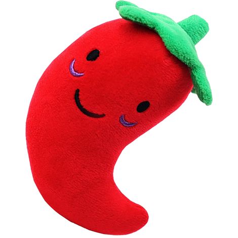 Peluche pour chien - Jouet mignon en forme de poivron rouge pour chiens, chats et autres animaux de compagnie - Soulage l'ennui (1/5)