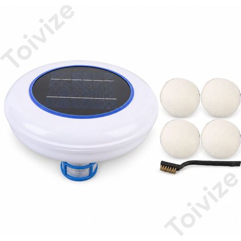 Ioniseur Solaire de Piscine Toivize Modèle Standard Flotteur Écologique avec 4 Boules Anti-Écume Réutilisables pour Spa (1/5)