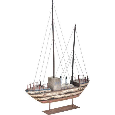 Modellino Barca Legno Anticata 50x69H cm