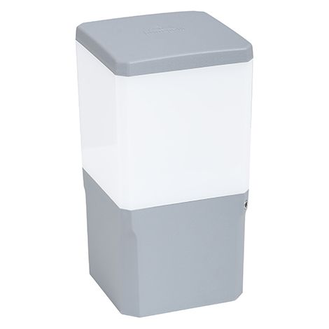 Farola virgilio 1xe27 11w con pulsador cct (3colores) ip55 l.13,1xan.13,1xal.25cm resina gris (1/3)