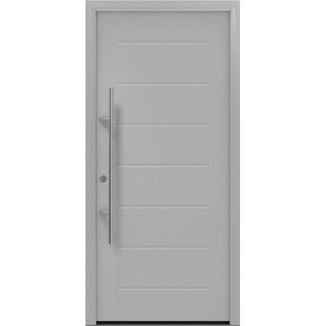 Hörmann Ecostar Haustür "ISOPRO Secur IPS 015", weißaluminium matt (RAL 9006), 110 x 210 cm (B x H), DIN Links