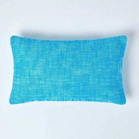 HOMESCAPES Housse de coussin Turquoise Nirvana 30 x 50 cm