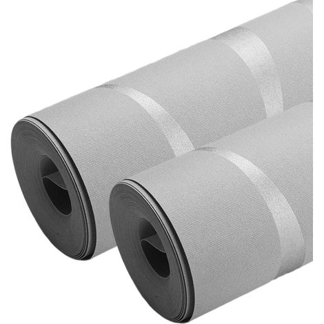 Papel pintado 3D moderno fabricado con materiales saludables e inodoros, revestimiento de pared para sala de estar/fondo de TV, 9,5 m x 0,53 m, gris plata. (1/5)