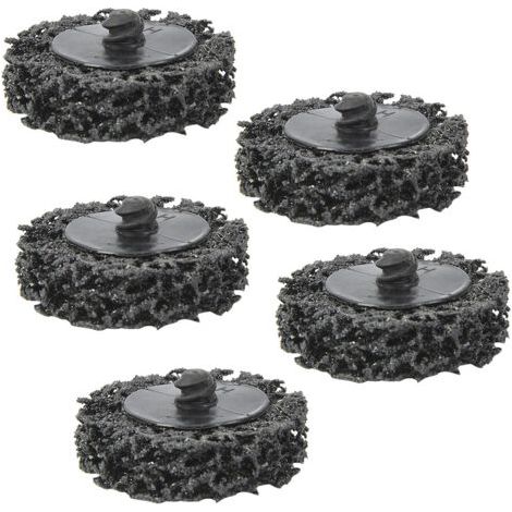 BUNTHAUS 5 disques à lamelles en polyéthylène de 50 mm (2 pouces) à verrouillage par rouleau, pour enlever la rouille et la peinture (noir) (1/5)
