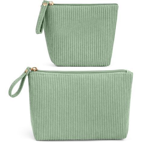 Trousse de toilette en velours côtelé, grande capacité pochette rangement portable. (1/4)
