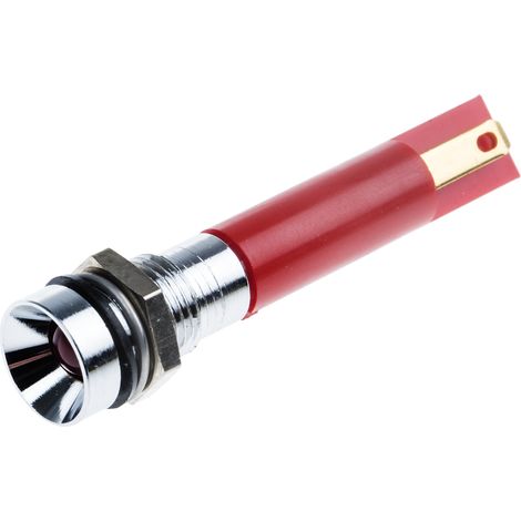 Voyant LED lumineux Rouge RS PRO, dia. 8mm, 12V, IP67 ( Prix pour 1 )