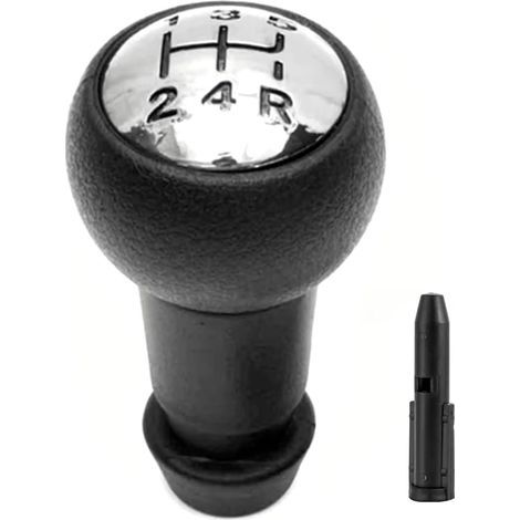 5-Speed Manual Gear Shift Knob - Sporty Look, Ergonomic, Black and Chrome - Compatible with 106, 206, 207, 307, 406, 407, 508, 3008, C1, C2, C3, C4 and More (1/5)