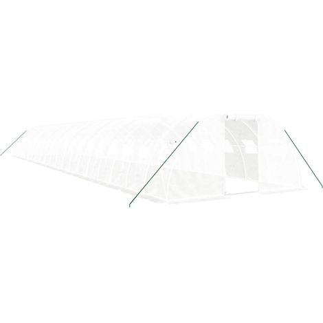 Serre tente abri plante fleur légumes avec cadre en acier 80 m² 20 x 4 x 2 m blanc (1/5)