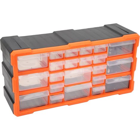 Aufbewahrungsbox aus Kunststoff mit 22 Schubladen, Schrauben- und Kleinteileschrank für die Heimwerkerwerkstatt, modulares Aufbewahrungsregal für Werkzeuge. (1/5)