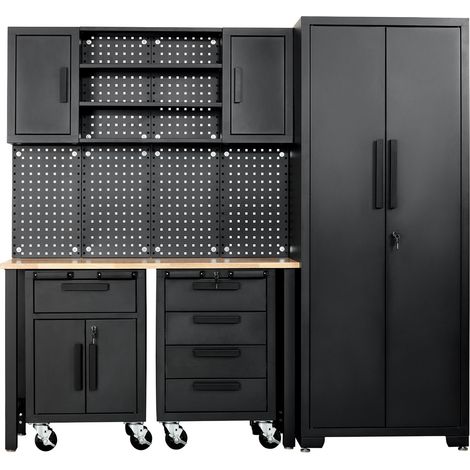 Draper 13269 Single Garage Workstation with Roller Cabinets
