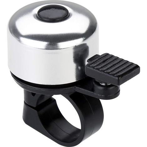 1 campanello per bicicletta, adatto a biciclette, mountain bike ed e-bike, per manubri con diametro di 20-24 mm (argento) (1/5)