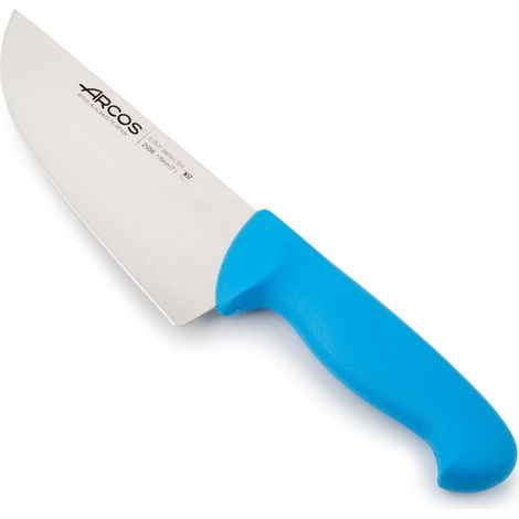 Cuchillo de carnicero Arcos Colour - Prof  295823 de acero inoxidable Nitrum y mango ergonómico de Polipropileno de color azul y hoja de 17 cm, funda display (1/5)