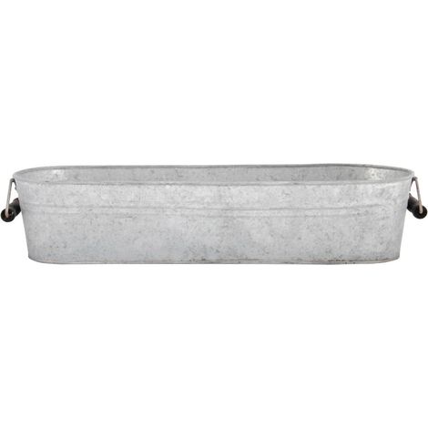 Esschert Design – Jardinière ovale L – Vieux zinc – Dimensions 58,5x17,3x11,9 cm – Volume 7,5 litres – Pour espaces extérieurs (1/2)