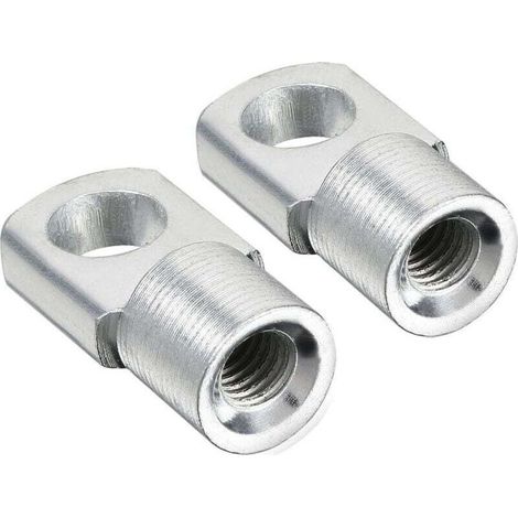Embout de ressort à gaz M6 filetage intérieur 8 mm diamètre du trou acier A3 argent 2 pièces (1/4)