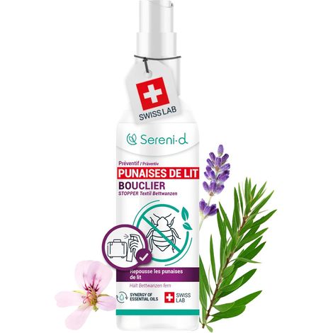 BOUCLIER ANTI PUNAISE DE LIT - Spray anti punaise de lit puissant - Traitement naturel aux Huiles Essentielles/Fleur de Pyrèthre Végétal - Résultats rapides & efficaces - 100mL (1/5)