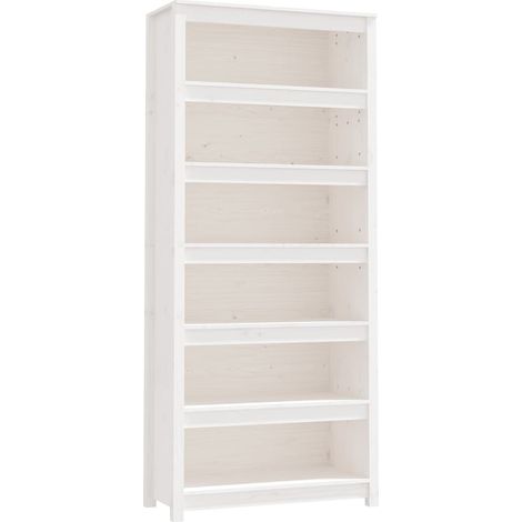 Maison Exclusive - Estantería madera maciza de pino blanca 80x35x (1/5)
