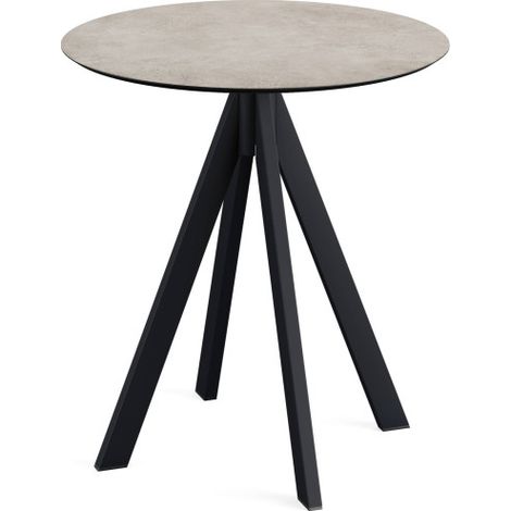Infinity table de bistrot avec piètement noir + plateau HPL Moonstone Ø70 cm - Feros (1/3)