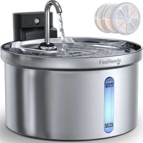 Fontaine a Eau Chat sans Fil 3,5L -Robinet en Acier Inoxydable (1/5)