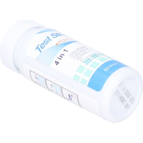 50 4-in-1 Pool-/Spa-Wasserteststreifen – Chlorfrei, Chlor/Brom, pH-Wert, Alkalität