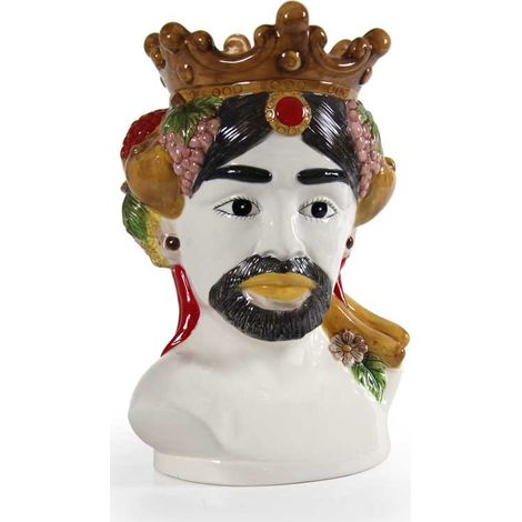 MAURY'S VASO DECORATIVO TESTA DI MORO UOMO IN CERAMICA COLORATA 22X40 CM (1/2)