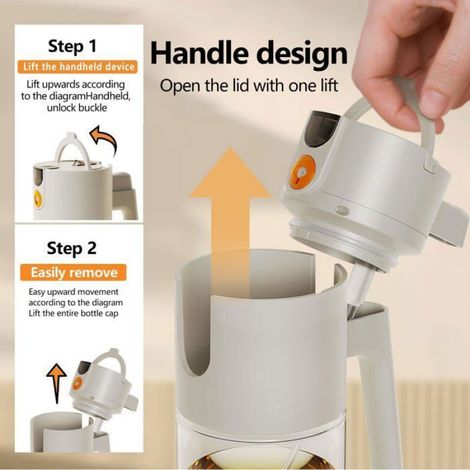 Vaporisateur d'huile d'olive 2 en 1 en verre, 600 ml, avec embout bec verseur, idéal pour la cuisine, les salades et la friture. (1/4)