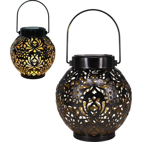 2 Lanternes Solaires Exterieur, Imperméable Blanc Chaud Motif Pivoine Lampe Solaire Exterieur Jardin en Métal, Lanterne Solaire Exterieur A Poser pour Jardin Extérieur Patio Balcon Camping (1/5)