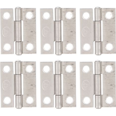 Lot de 10 charnières de 2,5 cm (1 po) en acier inoxydable 304, charnières à paumelle pliables à 4 trous pour portes de coffres marins et d'armoires (1/5)