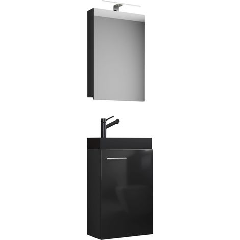 3 pz lavabo Slito SC stretto nero 130x41x22 - VCM