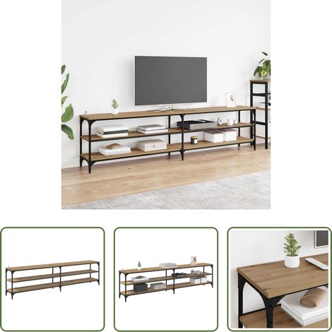 vidaXL Rustikaler Schrank - TV-Schränk Artisan-Eiche 200 x 30 x 50 cm Verbundholz und Eisen (1/5)