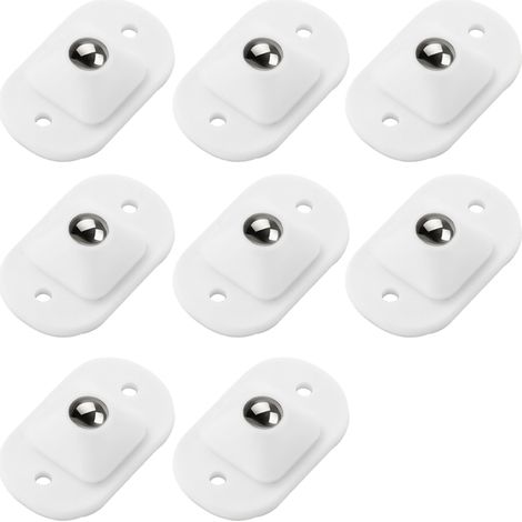 Poulie universelle en acier inoxydable à rotation à 360° avec colle adhésive (lot de 8) pour meubles et poubelles (1/5)