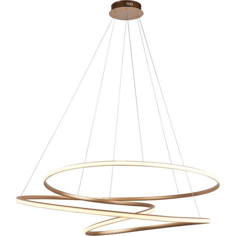 Merano Imola Suspension Plafonnier Peinture Or Satiné & Silicone Blanc (1/5)