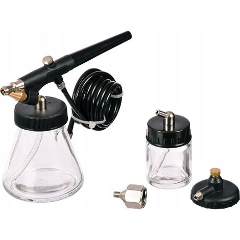 AIRBRUSH AIRBRUSH KOMPRESSOR DÜSE 0,8MM TANK 80ML MALEREI (1/3)