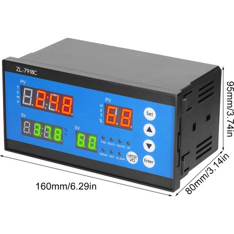 Contrôleur d'incubateur d'œufs intelligent, système de contrôle automatique multifonctionnel de l'éclosion, dispositif de contrôle de la température et de l'humidité d'incubation. (1/5)