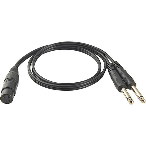 Adapterkabel: 3-polige XLR-Buchse auf zwei 6,35-mm-Mono-Klinkenstecker, 3-poliger XLR-Buchsenstecker, 1"-auf-2,5-mm-Klinkenstecker (1/5)