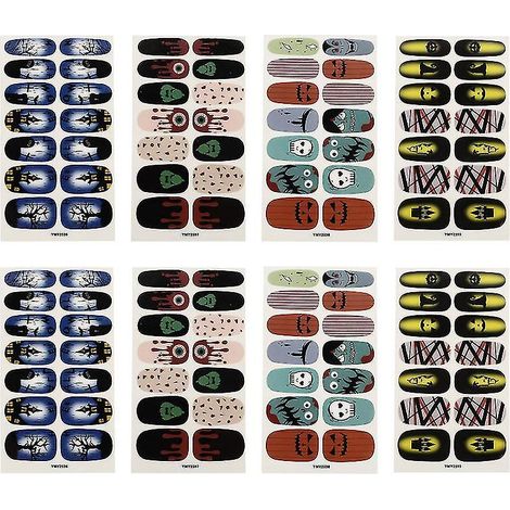 8 Nagelsticker für Halloween-Dekorationen